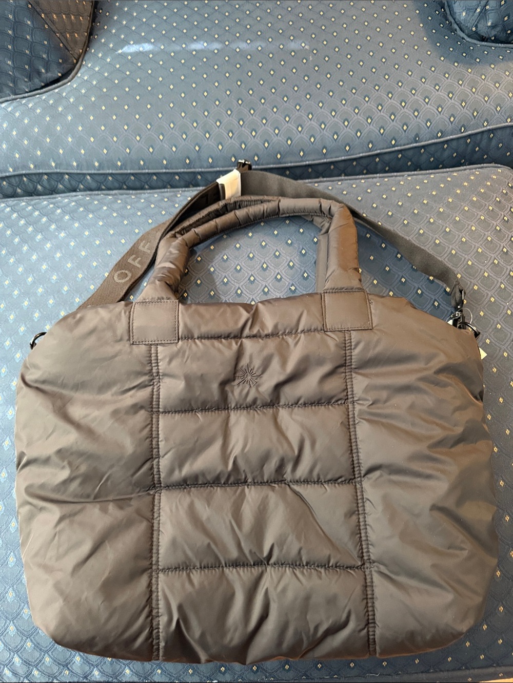 Offline Quilted Puffer Tote Bag - Black